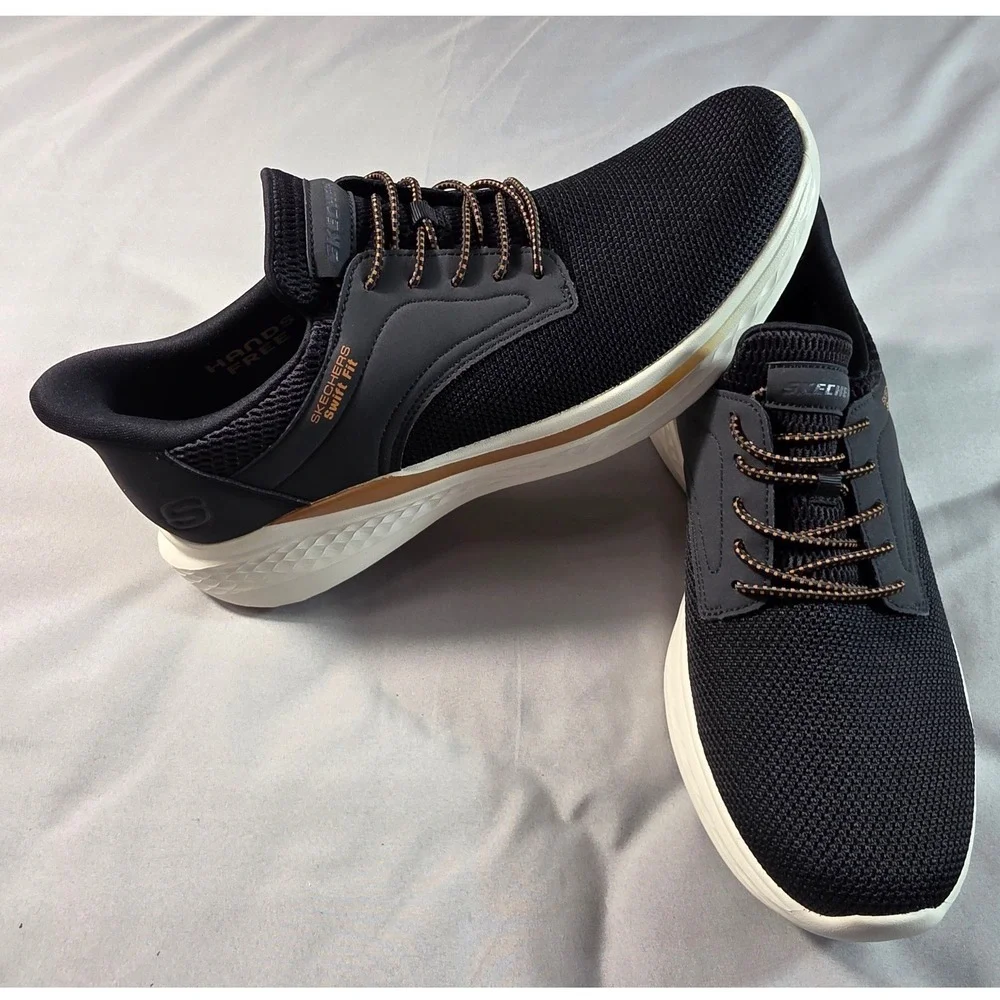 Skechers Swift Fit Hands Free Slip-ins Mens 10 Black Sneakers NEW